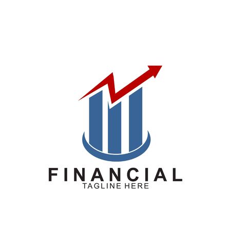 Financial and accounting business logo design. Icon financial vectorのイラスト素材