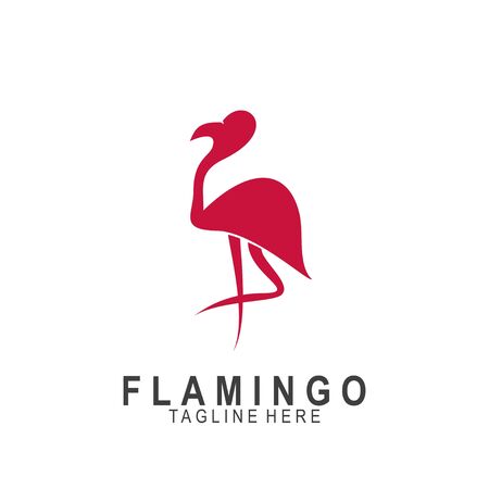 Flamingo logo with modern design. Icon flamingo vector illustrationのイラスト素材