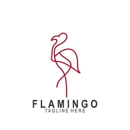 Flamingo logo with modern design. Icon flamingo vector illustrationのイラスト素材