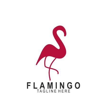 Flamingo logo with modern design. Icon flamingo vector illustrationのイラスト素材