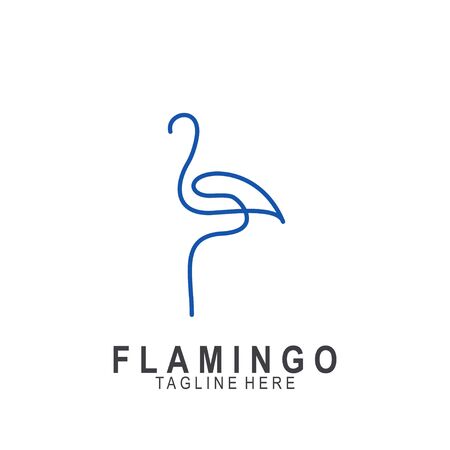 Flamingo logo with modern design. Icon flamingo vector illustrationのイラスト素材