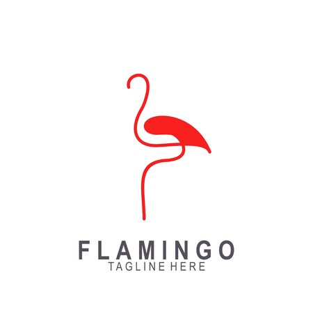 Flamingo logo with modern design. Icon flamingo vector illustrationのイラスト素材