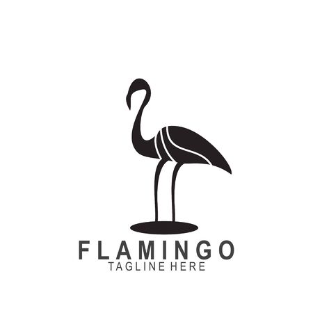 Flamingo logo with modern design. Icon flamingo vector illustrationのイラスト素材