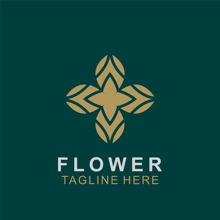 Luxury floral logo design. Ornament flower abstract vector. jewel boutique vector sign.のイラスト素材