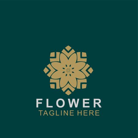 Luxury floral logo design. Ornament flower abstract vector. jewel boutique vector sign.のイラスト素材