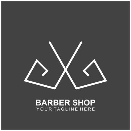 Modern Hair Salon Logo Design. Scissors icon.modern design.のイラスト素材
