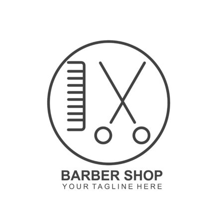 Modern Hair Salon Logo Design. Scissors icon.modern design.のイラスト素材