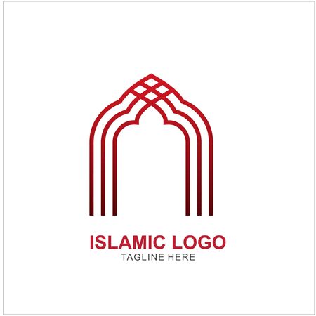 Islamic Logo Design Template. Mosque Icon Design Templateのイラスト素材