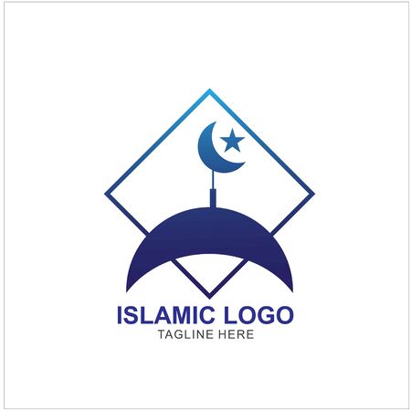 Islamic Logo Design Template. Mosque Icon Design Templateのイラスト素材