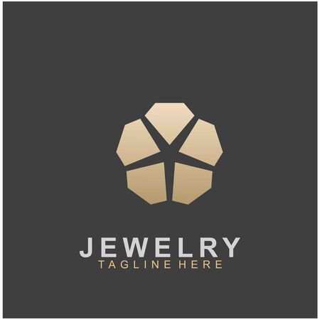 Jewelry logo abstract design with creative design. Diamond icon vector illustrationのイラスト素材