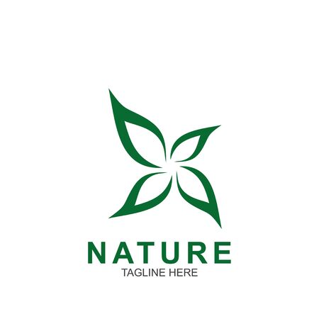 Leaf design logo Template. Green Nature Icon Designのイラスト素材
