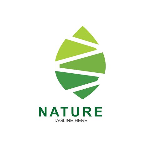 Leaf design logo Template. Green Nature Icon Designのイラスト素材
