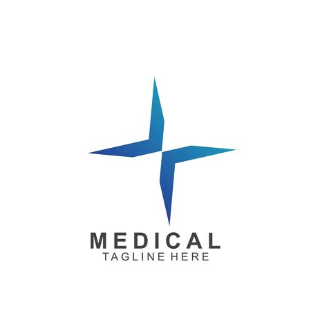 Health logo template design.Medical Cross logoのイラスト素材