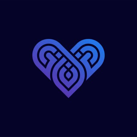 Heart logo vector design. Valentines day and love icon symbolのイラスト素材