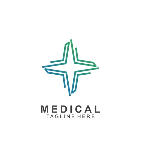 Health logo template design.Medical Cross logoのイラスト素材