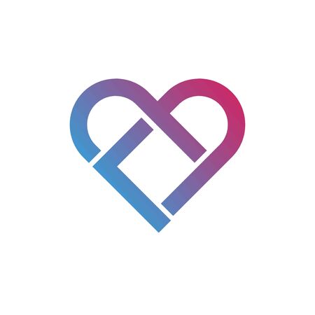 Heart logo vector design. Valentines day and love icon symbolのイラスト素材