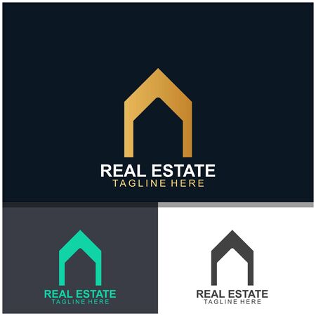 Real estate logo design. modern and elegant style designのイラスト素材