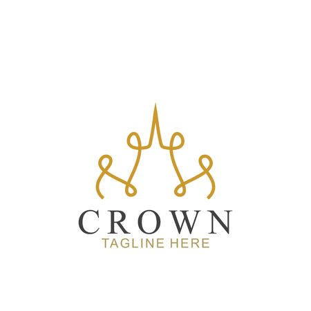 Modern Crown Logo Template. Crown icon Luxury Design Vectorのイラスト素材