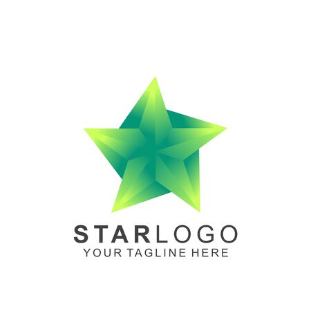 Colorful Star Logo Design. Abstract Icon Star Vector Templateのイラスト素材