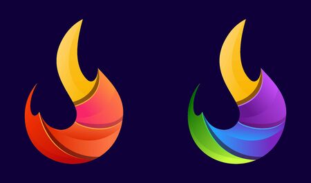 Fire logo colorful with modern conceptのイラスト素材
