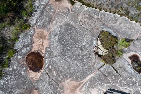 Aboriginal rock carving art in Ku-ring-gai Chase, Sydney, Australiaの写真素材