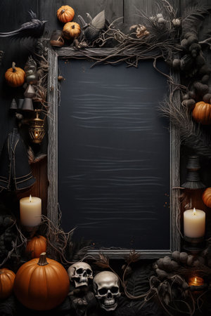 Halloween empty writing paper, letter sheet paper or halloween restaurant, coffee shop menuの素材