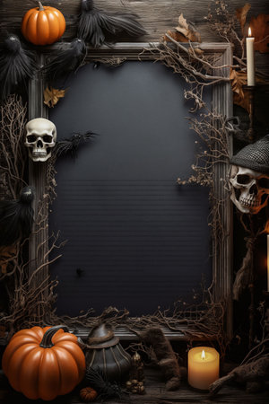 Halloween empty writing paper, letter sheet paper or halloween restaurant, coffee shop menuの素材