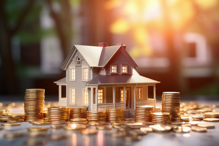 Home loan for real estate mortgage concept. Mortgage loading real estate property with loan money bank concept.の素材