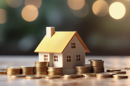 Home loan for real estate mortgage concept. Mortgage loading real estate property with loan money bank concept.の素材