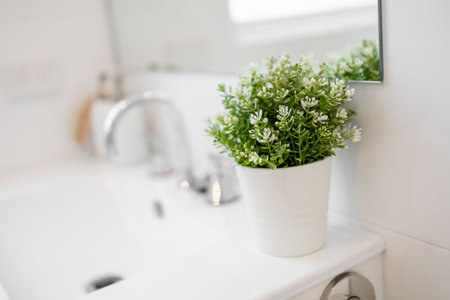 Home interior decor, interior of modern bathroom. Stylish house, apartment decoration.の写真素材