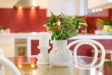 Home interior decor, interior of modern living room. Stylish house, apartment decoration.の写真素材