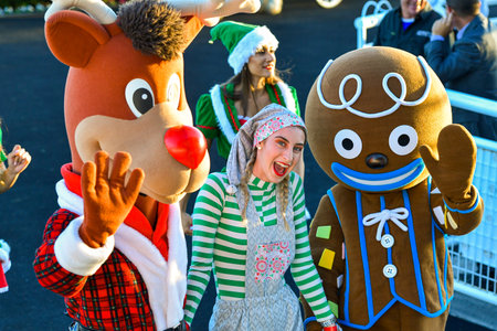 Sydney, Australia - December 4th, 2020: Christmas Parade during the Royal Randwick Christmas Festival at Royal Randwick racecourse.のeditorial素材