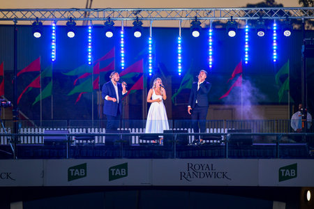 Sydney, Australia - December 4th, 2020: Samantha Jade performs on the stage during the Royal Randwick Christmas Festival at Royal Randwick racecourse.のeditorial素材