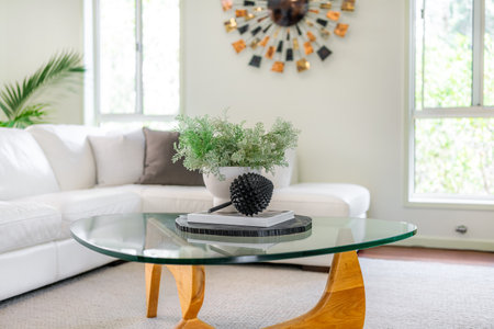House interior decor, inside of modern living room. Stylish home, apartment decoration.の写真素材