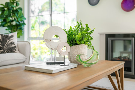 House interior decor, inside of modern living room. Stylish home, apartment decoration.の写真素材