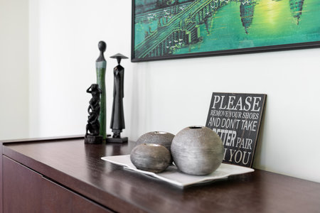 House interior decor, inside of modern living room. Stylish home, apartment decoration.の写真素材