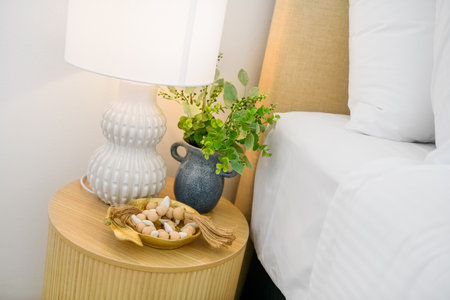 Stylish close-up of interior design details showcasing modern textures, materials, and decor...