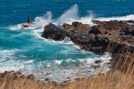 Atlantic coast with waves in Tenerife