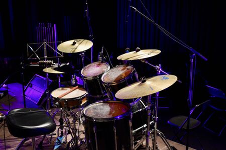 closeup of drums in a concert theater