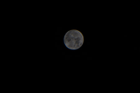 Moon in the night sky.の写真素材