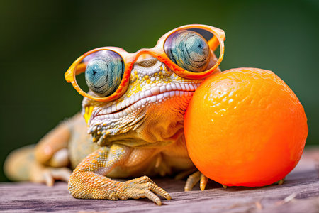 Chameleon vacation and travel conceptの素材