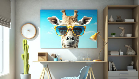 Contemporary interior with a frame, Generative AIの素材