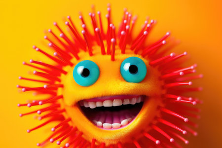 A close up of a toy with a happy face, Generative AIの素材