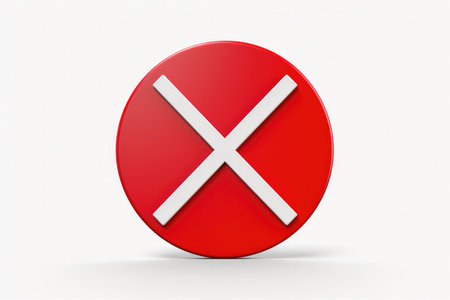 A red button with a white x on itの素材
