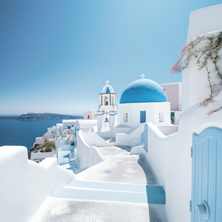 A white and blue building with a blue domeの素材