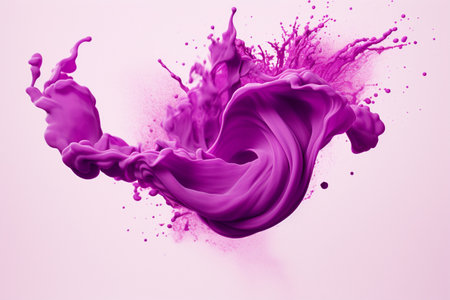 A purple liquid splashing into the airの素材