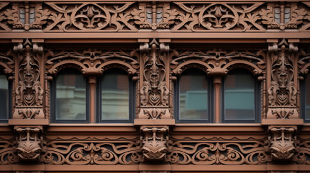 Intricate Carvings Leading to Windows, Reflecting Modular Constructionの素材