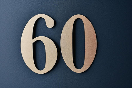 A close up of a number on a wallの素材