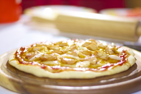 Pizza with Chicken, onion   Cheeseの写真素材