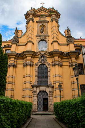 Beautiful facade of St. Joseph Church. Photo taken in Prague, Czech Republicの写真素材